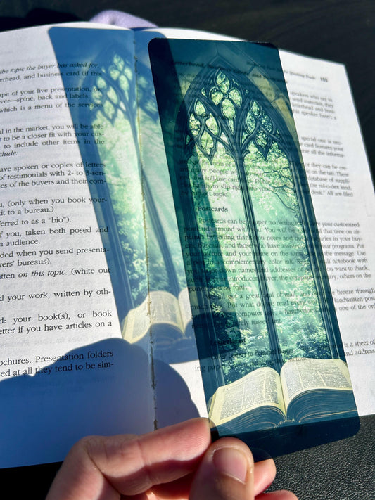 Stained Glass Window With Open Book