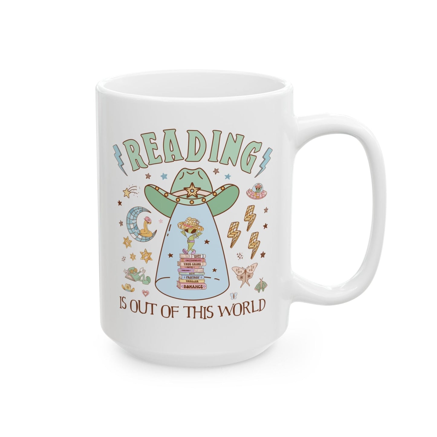 Reading is Out of This World: Funny Alien Mug