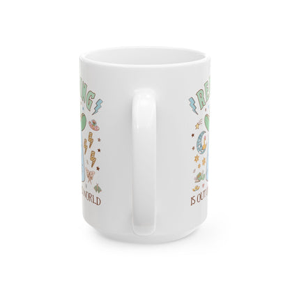 Reading is Out of This World: Funny Alien Mug